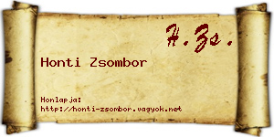 Honti Zsombor névjegykártya